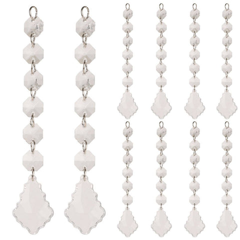 10Pcs lot 6+1 Acrylic Diamonds Wedding Decoration Crystal Gems Hangings Decor(E)