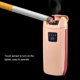 Dual Arc Touch Sensor USB Rechargeable Portable Electric Windproof Cigarette Lighter (Golden)