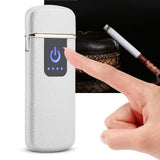 Rechargeable USB Windproof Flameless Electric Lighter Dual Arc Cigarette Sliver