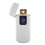 Rechargeable USB Windproof Flameless Electric Lighter Dual Arc Cigarette Sliver