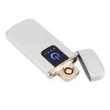 Rechargeable USB Windproof Flameless Electric Lighter Dual Arc Cigarette Sliver