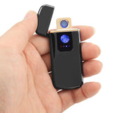 USB Rechargeable Touch Sensor Electric Windproof Cigarette Lighter Electricity Display (Black) In Australia - Darrahopens