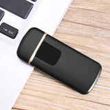 USB Rechargeable Touch Sensor Electric Windproof Cigarette Lighter Electricity Display (Black)