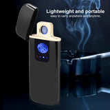 USB Rechargeable Touch Sensor Electric Windproof Cigarette Lighter Electricity Display (Black)