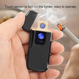 USB Rechargeable Touch Sensor Electric Windproof Cigarette Lighter Electricity Display (Black) In Australia - Darrahopens