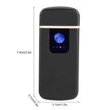 USB Rechargeable Touch Sensor Electric Windproof Cigarette Lighter Electricity Display (Black)