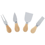 4PCS/Set Stainless Steel Cheese Knives Set Wooden Handle Cheese Cutting Knife Slicer Cutter Set