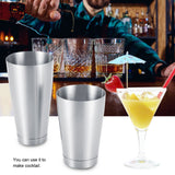 Stainless Steel Sturdy Durable Cocktail Cup Shaker Bar Home Kitchen Tool(Silver)