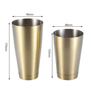 Stainless Steel Sturdy Durable Cocktail Cup Shaker Bar Home Kitchen Tool(Titanium Golden)