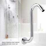 Bathroom Accessory 8inch 201 Stainless Steel High Rise S-Curved Shower Extension Arm