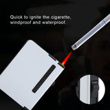 2 in 1 Metal Cigarette Case with Gas Charging Windproof Cigarette Lighter (White)