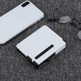 2 in 1 Metal Cigarette Case with Gas Charging Windproof Cigarette Lighter (White)