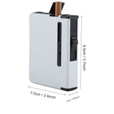 2 in 1 Metal Cigarette Case with Gas Charging Windproof Cigarette Lighter (White)