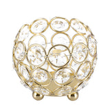 Crystal Tea Light Candle Holders Wedding Decor Table Centerpieces (Gold Diameter 8cm)