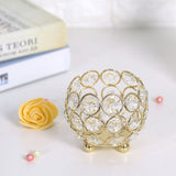 Crystal Tea Light Candle Holders Wedding Decor Table Centerpieces (Gold Diameter 8cm)