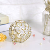 Crystal Tea Light Candle Holders Wedding Decor Table Centerpieces (Gold Diameter 8cm)