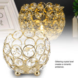 Crystal Tea Light Candle Holders Wedding Decor Table Centerpieces (Gold Diameter 8cm)