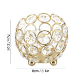 Crystal Tea Light Candle Holders Wedding Decor Table Centerpieces (Gold Diameter 8cm)