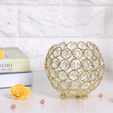 Crystal Tea Light Candle Holders Wedding Decor Table Centerpieces (Gold Diameter 12cm)