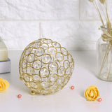 Crystal Tea Light Candle Holders Wedding Decor Table Centerpieces (Gold Diameter 12cm)