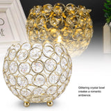 Crystal Tea Light Candle Holders Wedding Decor Table Centerpieces (Gold Diameter 12cm)