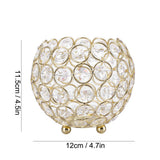 Crystal Tea Light Candle Holders Wedding Decor Table Centerpieces (Gold Diameter 12cm)
