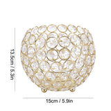 Crystal Tea Light Candle Holders Wedding Decor Table Centerpieces (Gold Diameter 15cm)