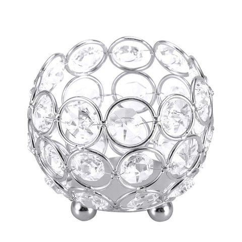 Crystal Tea Light Candle Holders Wedding Decor Table Centerpieces (Silver Diameter 8cm) In Australia - Darrahopens