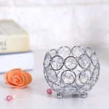 Crystal Tea Light Candle Holders Wedding Decor Table Centerpieces (Silver Diameter 8cm)