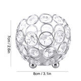 Crystal Tea Light Candle Holders Wedding Decor Table Centerpieces (Silver Diameter 8cm)
