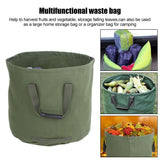 Portable Waterproof Reusable Canvas Garden Lawn Leaf Trash Waste Bag Container Storage Tote