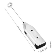 Handheld Milk Frother Electric Foam Maker for Coffee Lattes Eggs Drink Mixer(Silver)