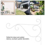 Iron Plant Hanger Wall Hanging Bracket Flower Hook for Home Garden Decoration 30*21cm(White)