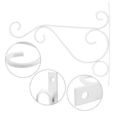 Iron Plant Hanger Wall Hanging Bracket Flower Hook for Home Garden Decoration 30*21cm(White)
