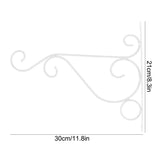 Iron Plant Hanger Wall Hanging Bracket Flower Hook for Home Garden Decoration 30*21cm(White)