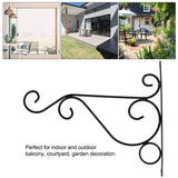 Iron Plant Hanger Wall Hanging Bracket Flower Hook for Home Garden Decoration 30*21cm(Black)