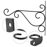 Iron Plant Hanger Wall Hanging Bracket Flower Hook for Home Garden Decoration 30*21cm(Black)