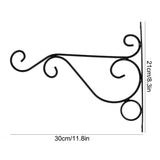 Iron Plant Hanger Wall Hanging Bracket Flower Hook for Home Garden Decoration 30*21cm(Black)