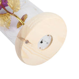 Preserved Rose Flower LED Light with Glass Cover Wooden Base Valentines'Day Wedding Purple