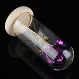 Preserved Rose Flower LED Light with Glass Cover Wooden Base Valentines'Day Wedding Purple