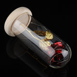Preserved Rose Flower LED Light with Glass Cover Wooden Base Valentines'Day Wedding Red In Australia - Darrahopens