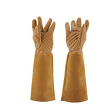 Rose Pruning Gardening Leather Gloves Wearproof Puncture Proof Long Work Glove(Brown M) In Australia - Darrahopens
