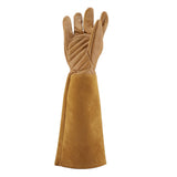 Rose Pruning Gardening Leather Gloves Wearproof Puncture Proof Long Work Glove(Brown M) In Australia - Darrahopens