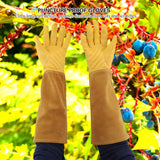 Rose Pruning Gardening Leather Gloves Wearproof Puncture Proof Long Work Glove(Yellow S) In Australia - Darrahopens