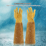 Rose Pruning Gardening Leather Gloves Wearproof Puncture Proof Long Work Glove(Yellow S) In Australia - Darrahopens