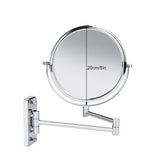 8" Wall Mount Makeup Mirror Double Sided Swivel Mirror 3X Magnifying