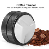 51mm Stainless Steel Coffee Tamper Base Coffee Bean Press Tool Black (Three Angled Slopes)