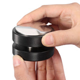 51mm Stainless Steel Coffee Tamper Base Coffee Bean Press Tool Black (Three Angled Slopes)