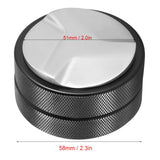 51mm Stainless Steel Coffee Tamper Base Coffee Bean Press Tool Black (Three Angled Slopes)