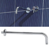 Extra Long Stainless Steel Shower Rain Head Arm Replacement Flange Set Wall Fixed Chrome Finish